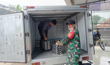 Babinsa Koramil 2209/Lengkong Monitoring Distribusi Makan Bergizi Gratis di Kecamatan Lengkong