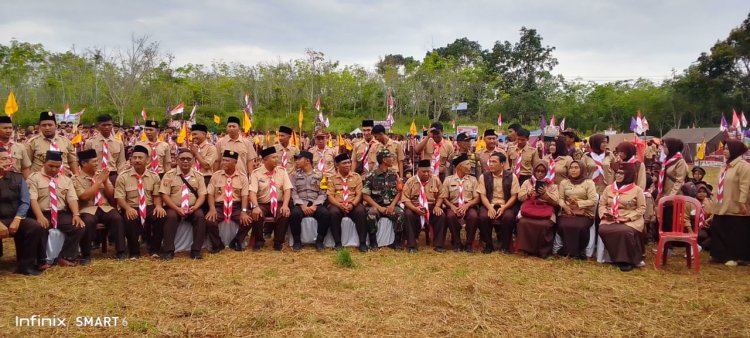 Kegiatan Pramuka di lapang Sindang hayu desa Cibenda sebayak 1,608
