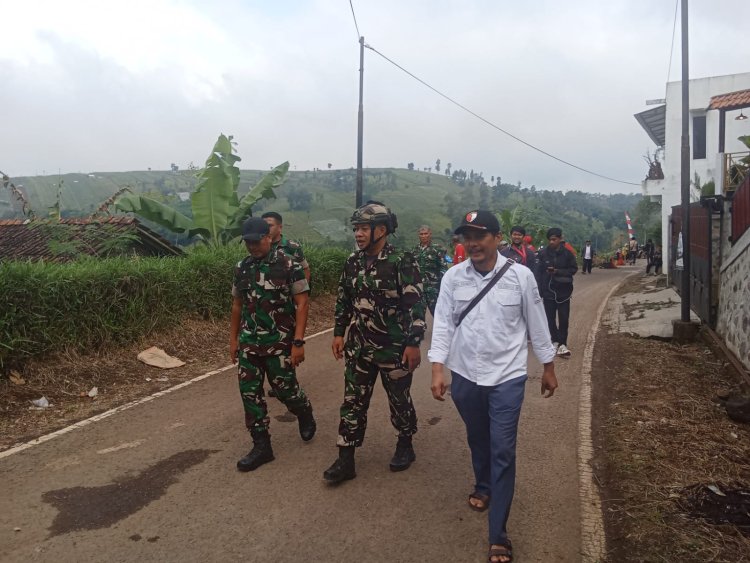 Jalan penghubung Tanjungsari - Cijambu terancam putus, Dandim 0610/Sumedang Tinjau Lokasi Pastikan Langkah Tanggap Darurat