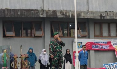 Danposramil Purabaya Koramil 2207/Jampangtengah Gelar Wasbang dan Bagikan Buku di SMK Al-Ittihad