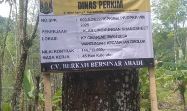 DINAS PERKIM LAKSANAKAN PENGASPALAN DI DESA WANGUNSARI, KECAMATAN CISOLOK