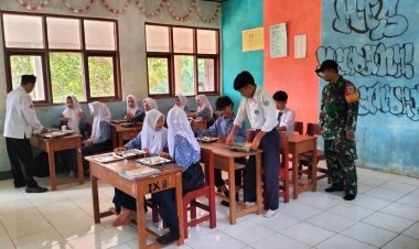 Babinsa Koramil 2210/Pabuaran Laksanakan Pendampingan MBG di Sekolah