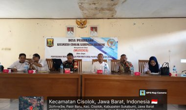 Babinsa Koramil 2201/Cisolok Hadiri Musyawarah Desa Pasirbaru