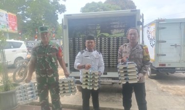 Babinsa Koramil 2209/Lengkong Dampingi Pendistribusian Program MBG di SMAN 1 Lengkong