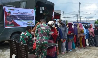 Menjelang HUT TNI 2025. Kodim 1802/Sorong Bersama Bulog Gelar Bakti Sosial Pangan Murah