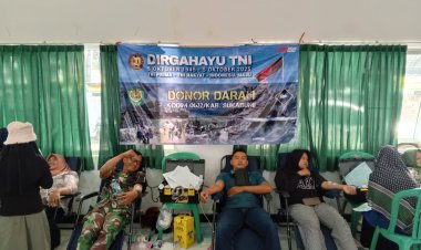 Semarak HUT TNI ke 80 Kodim 0622/Kab. Sukabumi laksanakan Bakti Kesehatan