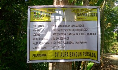 DINAS PERKIM KABUPATEN SUKABUMI LAKSANAKAN PENGASPALAN DI DESA GANDASOLI, KECAMATAN CIKAKAK