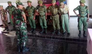 Babinsa Koramil 2212/Tegalbuleud Laksanakan Wasbang Kepada Anggota Linmas