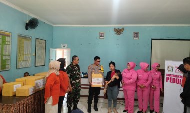 Danramil 2208/Nyalindung Hadiri Giat Bhayangkari Peduli di Desa Wangunreja