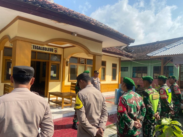 Jaga Keamanan Wilayah Anggota Koramil 2212/Tegalbuled Bersama Polsek Tegalbuled Gelar Apel Bersama
