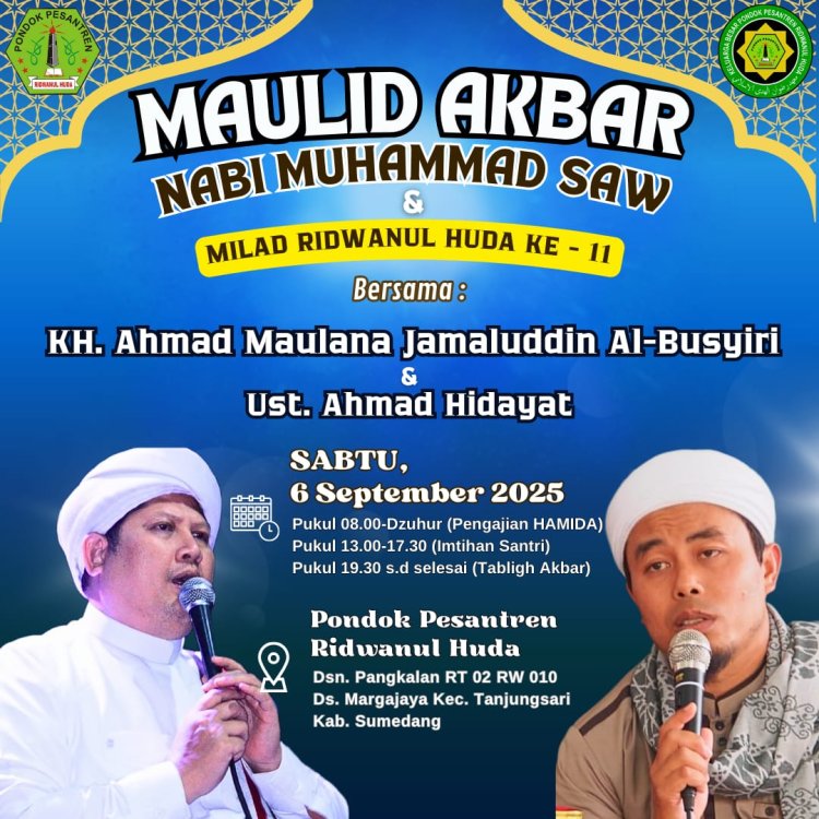 Ratusan Jamaah Padati Peringatan Maulid Akbar dan Milad ke-11 Ponpes Ridwanul Huda