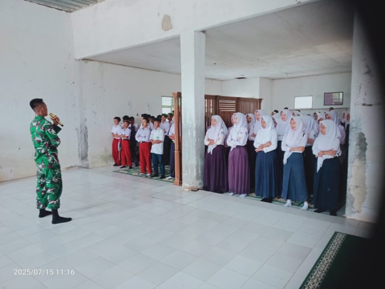 Babinsa Koramil 2215/Ciemas Berikan Wawasan Kebangsaan di Yayasan Nurul Hikmah