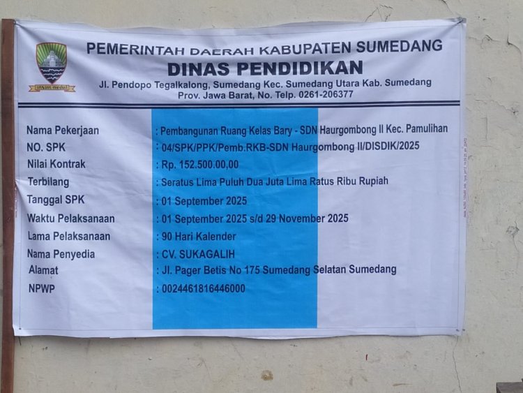 Pembangunan Ruang Kelas Baru di SDN Haurgombong II Resmi Dimulai