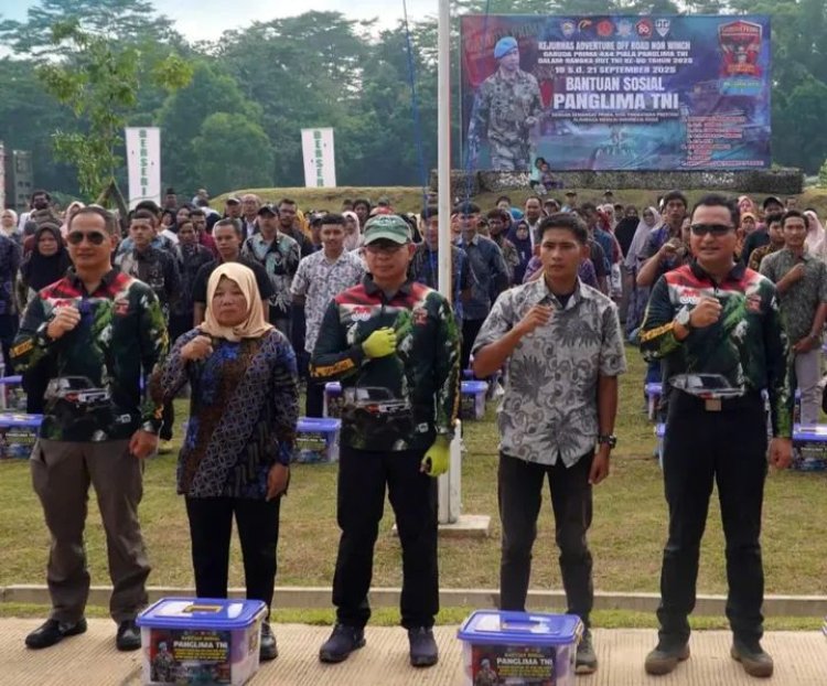 Panglima TNI Serahkan Bansos dan Resmikan Lane 1 Garuda Prima di Kejurnas Adventure Offroad 2025