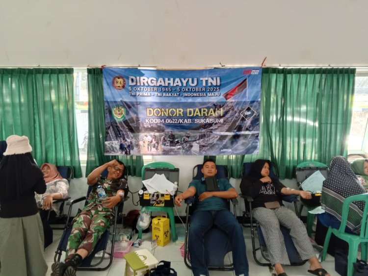 Semarak HUT TNI ke 80 Kodim 0622/Kab. Sukabumi laksanakan Bakti Kesehatan