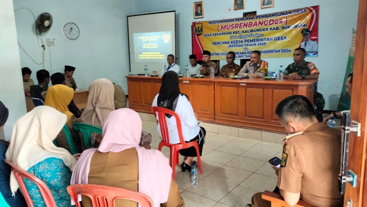 Babinsa Koramil 2213/Jampangkulon Hadiri Musrenbangdes di Desa Sekarsari