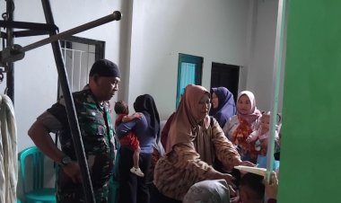 Babinsa Koramil 2208/Nyalindung Laksanakan Pendampingan Posyandu