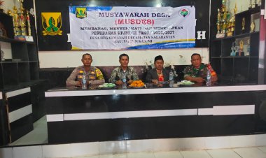 Babinsa Koramil 2211/Sagaranten Hadiri Musdes Penetapan Perubahan RPJMDES Desa Hegarmanah