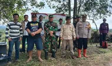 Danposramil Purabaya Koramil 2207/Jampang Tengah dan Kapolsek Purabaya Hadiri Kegiatan Hanpangan Penanaman Jagung di Desa Pagelaran