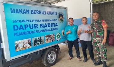 Babinsa Koramil 2205/Kalapanunggal Dampingi Pendistribusian Makan Bergizi di Desa Palasari Girang