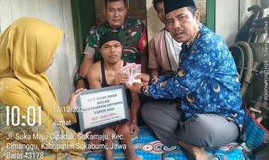 Babinsa Koramil 2213/Jampangkulon Dampingi Penyaluran Bantuan BLT DD di Desa Sukamaju