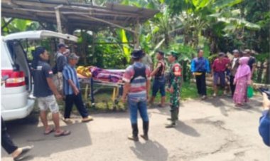 Babinsa Koramil 2211/Sagaranten Evakuasi Penemuan Mayat di Desa Tegalega Kecamatan Cidolog