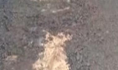 Jalan Baru diaspal di Kampung Ciono, Desa Waluran Mandiri, Hancur dalam Hitungan Hari