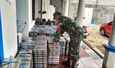 Babinsa Koramil 2210/Pabuaran Dampingi Program Makan Bergizi Gratis di Desa Pabuaran