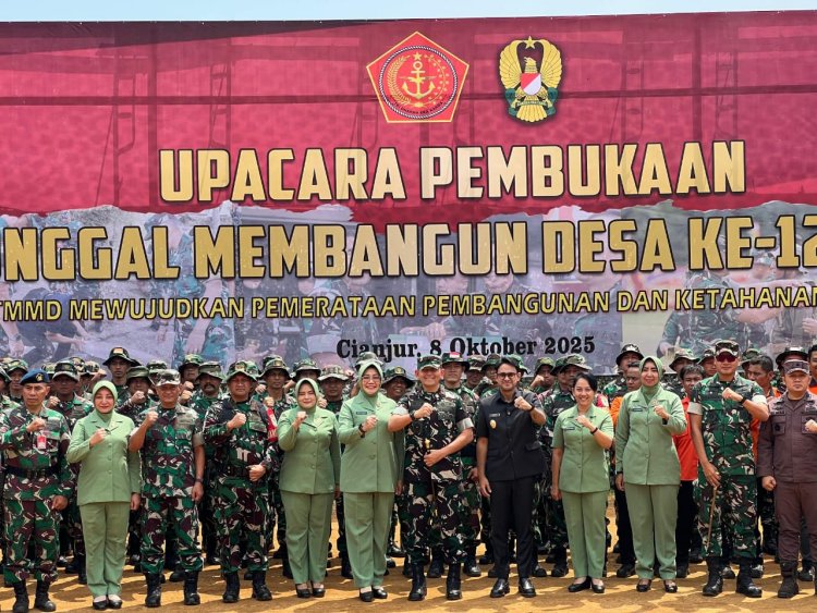 TNI dan Pemkab Cianjur Resmikan TMMD ke-126, Dorong Pembangunan Desa dan Ketahanan Nasional