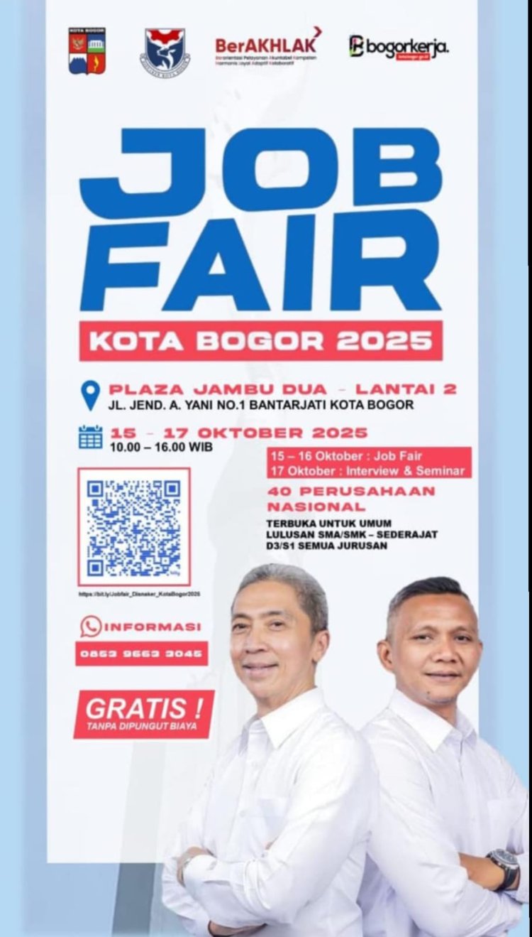 Job Fair Kota Bogor 2025 Digelar di Plaza Jambu Dua, Hadirkan 40 Perusahaan Nasional