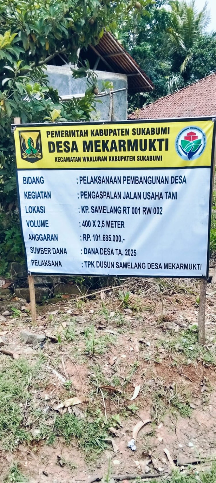 Pengaspalan jalan kampung  samelangJadi Modus Korupsi Rp.Rp 101.685 000 Gaya Baru Kepala Desa mekarmukti