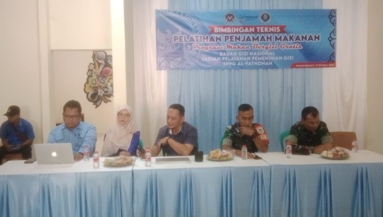 Babinsa Koramil 2213/Jampangkulon Hadiri Kegiatan Bimtek MBG di Kecamatan Jampangkulon