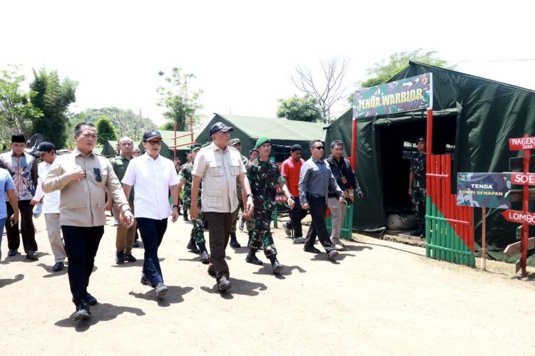 Panglima TNI Dampingi Menhan RI Tinjau Yonif TP 835/Samota Yudha Bhakti di Sumbawa