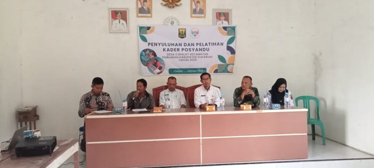 Babinsa Koramil 2210/Pabuaran Hadiri Penyuluhan dan Pelantikan Kader Posyandu di Desa Ciwalat