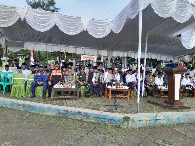 Babinsa Koramil 2213/Jampangkulon Hadiri Peringatan Hari Santri Nasional di Alun-Alun Kecamatan Jampangkulon