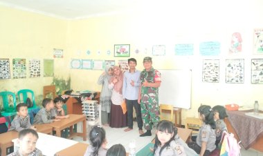 Babinsa Koramil 2206/Parakansalak Dampingi Pendistribusian Makanan Bergizi di PAUD Desa Lebaksari