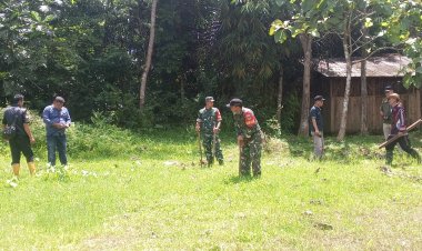 Danramil 2211/Sagaranten Laksanakan Pemantauan Rencana Lokasi Pembangunan Koperasi Desa Merah Putih