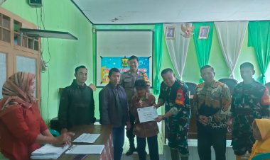 Danramil 2209/Lengkong Hadiri Penyaluran Bansos BLT DD Tahap 11 di Desa Cilangkap