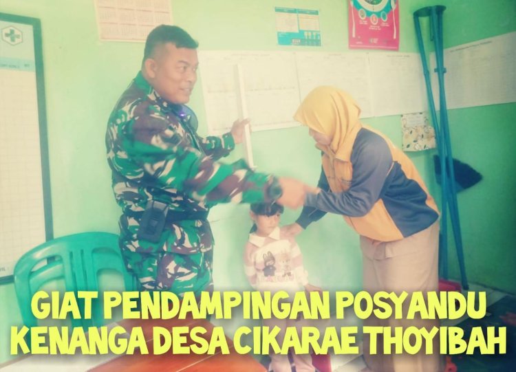 Babinsa Koramil 2204/Cikidang Dampingi Kegiatan Posyandu di Desa Cikarae Thoyibah