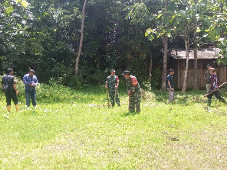 Danramil 2211/Sagaranten Laksanakan Pemantauan Rencana Lokasi Pembangunan Koperasi Desa Merah Putih