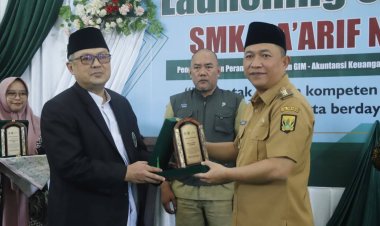 Pelepasan Siswa Prakerin dan Launching, SMK Go Global, Wabup Sukabumi Apresiasi SMK Ma’arif NU Al-Fathonah