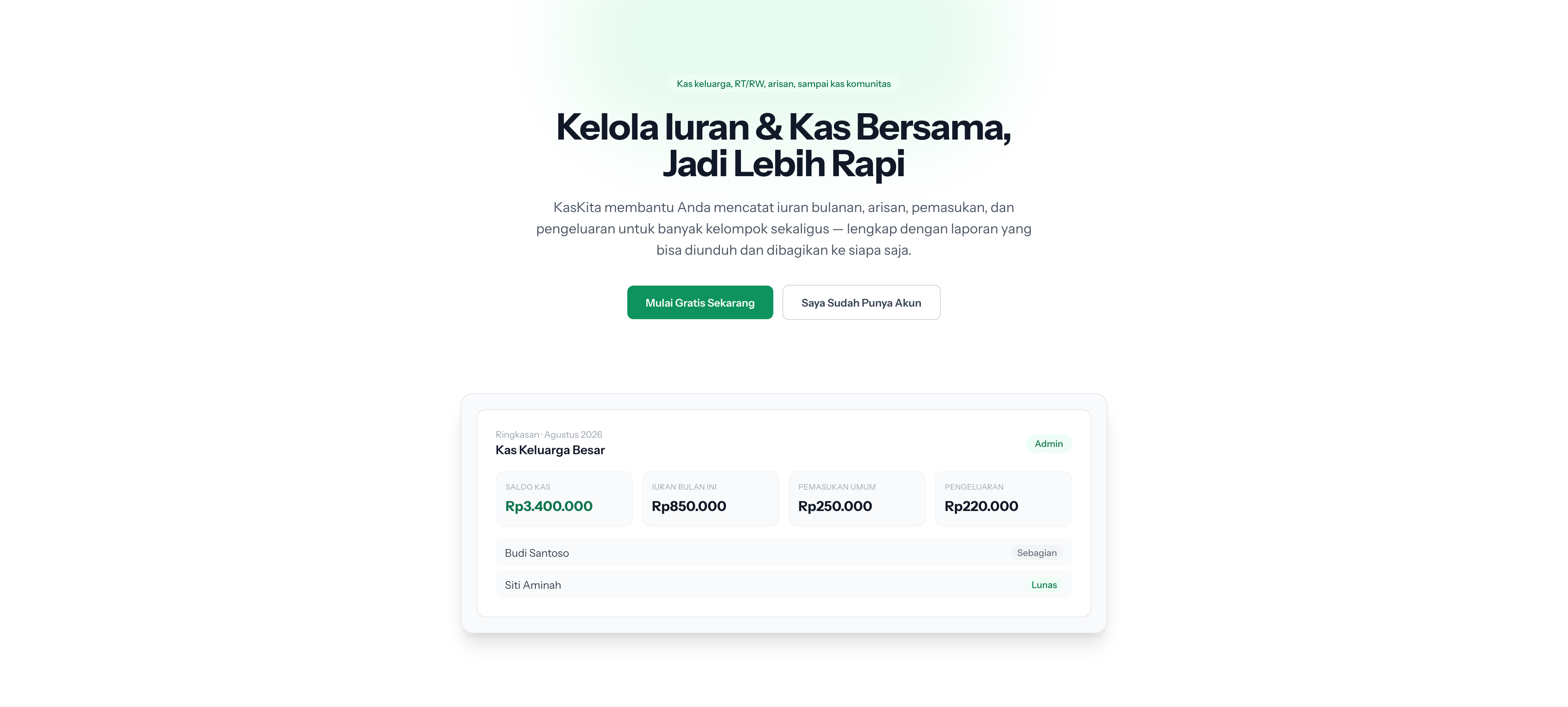 KasKita: Aplikasi Pencatatan Kas untuk Arisan, Keluarga, dan Komunitas