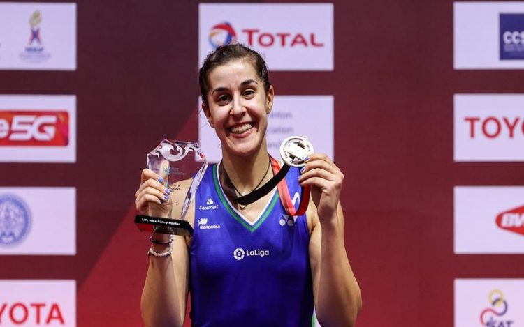 Final Toyota Thailand Open 2021 selesai digelar, Minggu (24/1/2021). Tungal putri Spanyol Carolina Marin juara lagi. (Foto: BWF)