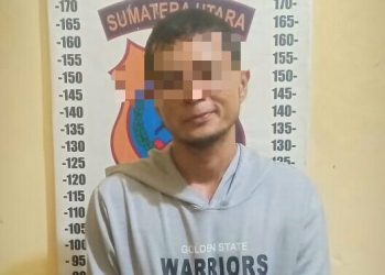 Pelaku penganiayaan yang diamankan Polsek Siantar Martoba.