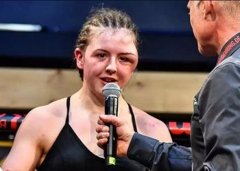 Petinju cantik Jerman Cheyenne Hanson harus rela wajah cantiknya hancur. Paras menawannya berubah mengerikan pascabertarung dengan atlet Ukraina Alina Zaitseca. (Foto: Instagram)