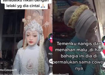 Kisah wanita yang ditinggal saat akad nikah viral di TikTok. Foto: Dok. Tangkap layar akun TikTok @herrydepari11.