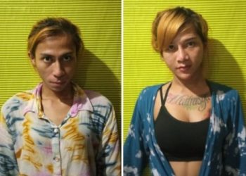 Dua waria pelaku pemukulan dan pemerasan di Surabaya Jawa Timur [Suara.com/Dimas Angga]