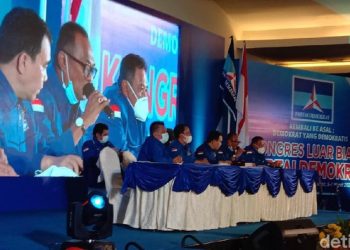 Suasana sidang di KLB Partai Demokrat di The Hill Hotel and Resort Deli Serdang, Sumut. (Ahmad Arfah/detikcom)