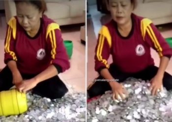 Seorang ibu rumah tangga kumpulkan uang koin hingga Rp 30 juta. (Instagram/pamulang.update)