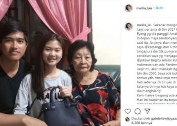 Unggahan ibu Felicia Tissue soal Kaesang Pangarep [Instagram/@meilia_lau]